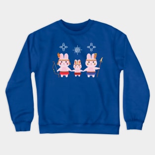 Tribal Bunny Family navy Crewneck Sweatshirt